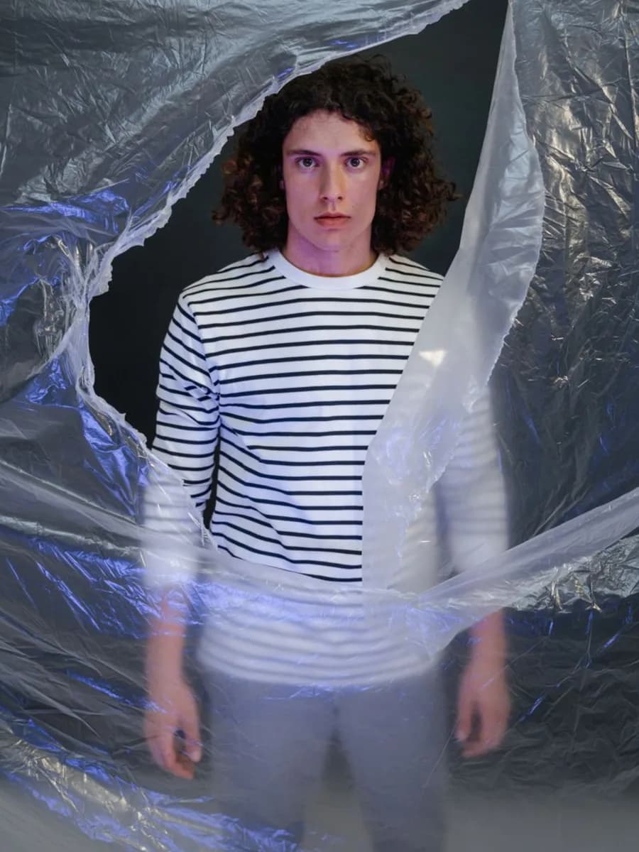 Nettle Long-Sleeve Striped Tee